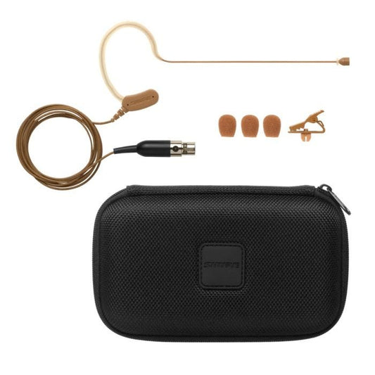 Shure MX153C / O-TQG Microphone serre-tête Microflex, omnidirectionnel, pour émetteur de poche, coloris cacao