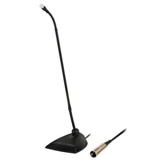 Shure MX418S / N Micro col de cygne 18’’ (45.7cm) avec embase XLR 3 broches, sans capsule, switch avec LED verte, DualFlex, noir