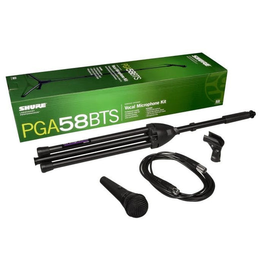 Shure PGA58BTS Ensemble microphone Voix Dynamique Cardioïde avec pied et cordon XLR