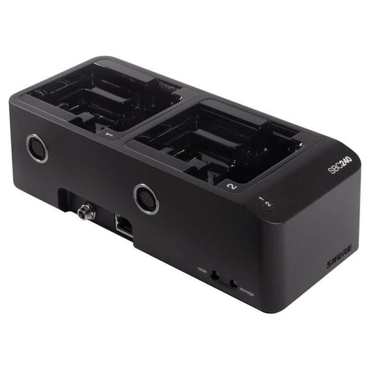 Shure SBC240 Station de charge réseau 2 emplacements pour SB910, SB920 ou émetteurs ADX1, ADX2, ADX2FD, sans alimentation