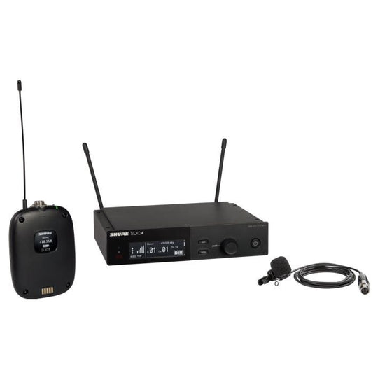 Shure SLXD14 / 85M-L56 Système comprenant 1 récepteur SLXD4, 1 émetteur SLXD1 avec micro cravate WL185m (650-694MHz)