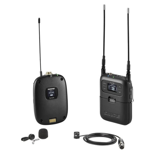 Shure SLXD15 / W85M-K59 Système comprenant 1 récepteur portable SLXD5, 1 émetteur SLXD1 avec micro cravate WL185m (606-650MHz)
