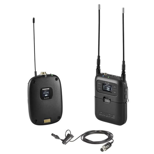 Shure SLXD15 / UL4B-K59 Système comprenant 1 récepteur portable SLXD5, 1 émetteur SLXD1 avec micro cravate UL4B (606-650MHz)