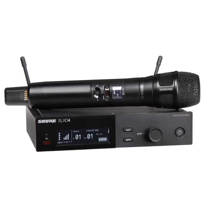 Shure SLXD24E / N8SB-G59 Système comprenant 1 récepteur SLXD4 et 1 émetteur à main SLXD2 / N8SB (470-510MHz)