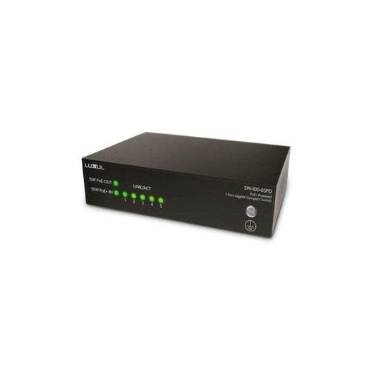 Luxul Wireless SW-100-05PD commutateur réseau Non-géré Connexion Ethernet, supportant l'alimentation via ce port (PoE) Noir