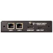 Visionary A/V Decoder, 4K60 4:4:4 UHD over IP cinema quality ultra-low latency visually lossless switch matrix routable, with built-in video wall functionality; Expansion Ethernet Port; POE+; Single Port AES67/Dante