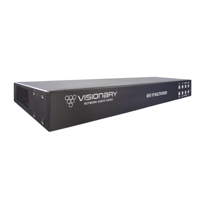 Visionary A/V Multiviewer, 4K60 4:4:4 UHD over IP cinema quality ultra-low latency visually lossless switch matrix routable, 4 Decoders in, 1 Encoder and 1 HDMI out, High Performance Scaling and Windowing Engine.