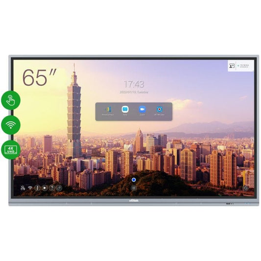 Vivitek NovoTouch EK655i tableau blanc interactif 165,1 cm (65") 3840 x 2160 pixels Écran tactile Gris USB