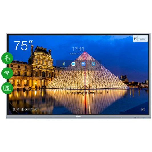 Vivitek NovoTouch EK755i tableau blanc interactif 190,5 cm (75") 3840 x 2160 pixels Écran tactile Gris USB