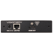 Visionary A/V Decoder, 4K UHD over IP cinema quality ultra-low latency visually lossless switch matrix routable, with built-in video wall functionality; POE