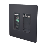 Visionary A/V Decoder (Wall Plate), 4K60 4:4:4 UHD over IP cinema quality ultra-low latency visually lossless switch matrix routable, with built-in video wall functionality; POE; AES67/Dante