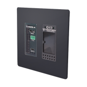 Visionary A/V Encoder (Wall Plate), 4K60 4:4:4 UHD over IP cinema quality ultra-low latency visually lossless switch matrix routable, with built-in video wall functionality; POE; AES67/Dante, HDMI & USB-C