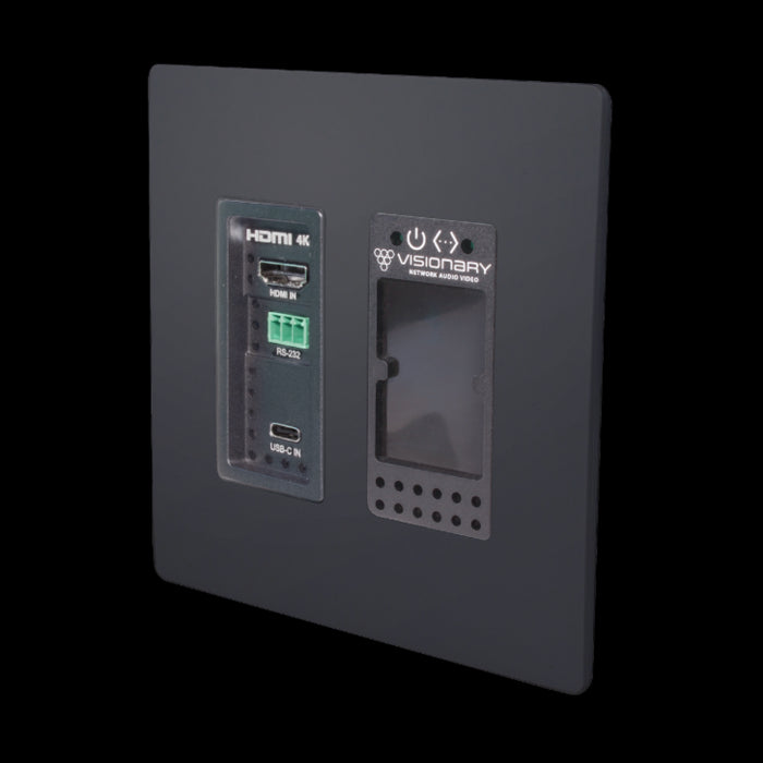 Visionary DuetE5-WP-C-BLACK Encodeur A/V (plaque murale), 4K60 4:4 : 4 UHD sur IP