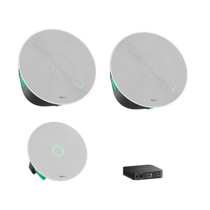 YEALINK CMKit-121 CM20 Ceiling Microphone with Install accessories + 2x CS10 Ceiling Speaker with Install accessories + RCH40 E2 + including 2-year AMS