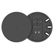 Kramer Plus Black In-Table elegant round tabletop connectivity box with a lid for 2 modules