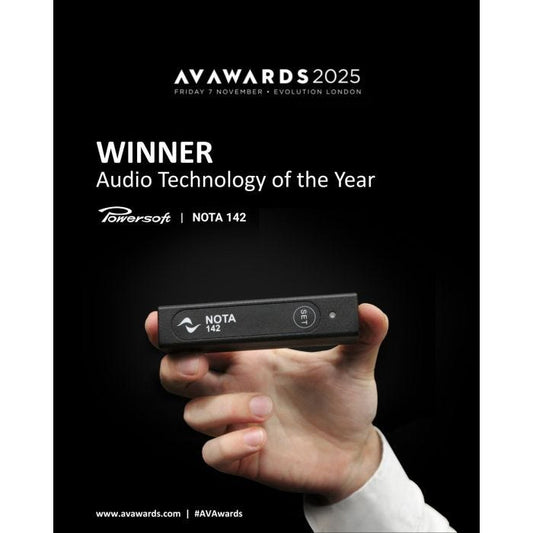 Powersoft Nota 142 Amplificateur AES67 POE+ 2ch, Ultra Compact